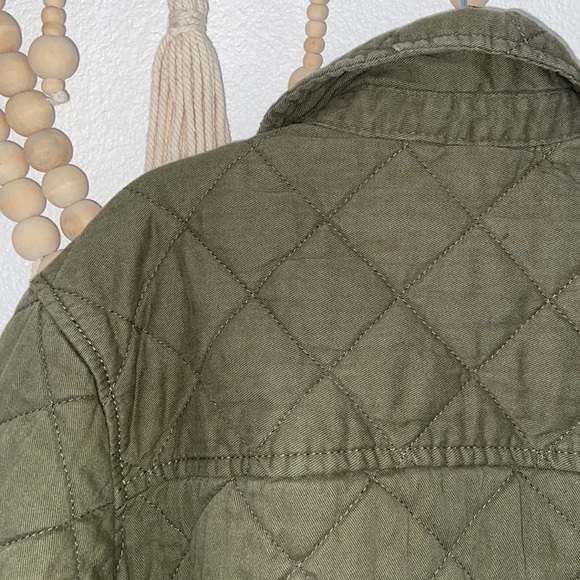 Dip boys quilted jacket army green twill utility shirt jacket kids medium 8/10 - Picture 8 of 14